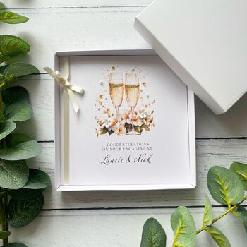 Handmade Engagement Card Champagne Design, 6 of 6