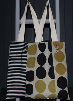 Hand Printed 100% Irish Linen And Cotton Bags, 3 of 5