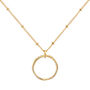 Ronda Round Circle Yellow Gold Plated Necklace, thumbnail 7 of 9