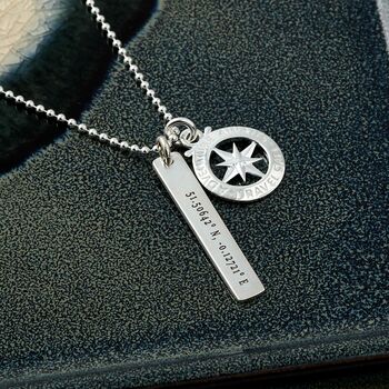 Coordinates Travel Safe Tag Necklace, 2 of 10