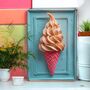 Bright Aluminium Wall Art Ice Cream Cone, thumbnail 1 of 6