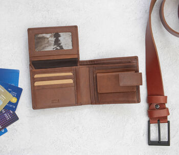 Personalised Men's Leather Wallet Flip Up Rfid Safe, 12 of 12