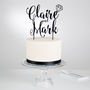 Personalised Couples Diamond Cake Topper, thumbnail 1 of 6
