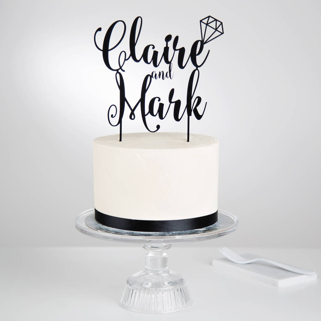 Personalised Couples Diamond Cake Topper, 1 of 6