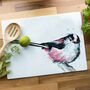 Inky Long Tailed Tit Glass Worktop Saver, thumbnail 3 of 6