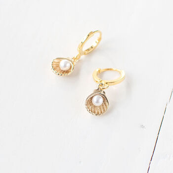 Gold Plated Shell Earrings, 8 of 10