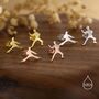 Mismatched Tiny Karate Stud Earrings In Sterling Silver, thumbnail 3 of 10