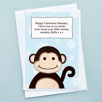 'Little Monkey' Christmas Card From Children, 3 of 9