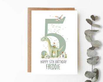 Personalised Children's Birthday Card Dino Park, 7 of 7