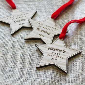 Baby's First Christmas Personalised Decorations Family Gift Set, 2 of 8
