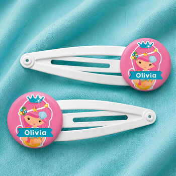 Personalised Mermaids Birthday Hair Clips, 2 of 3