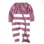 Plum Pink Knitted Striped Zip Up Onesie, thumbnail 2 of 2