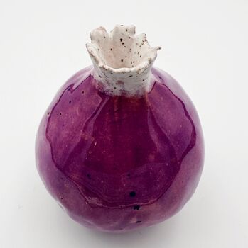 Handmade Ceramic Pomegranate Purple, 4 of 9