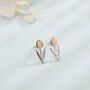 Sterling Silver Two Tone Tulip Flower Stud Earrings, thumbnail 1 of 11