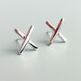 Sterling Silver Simple Cross Stud Earrings, thumbnail 4 of 6