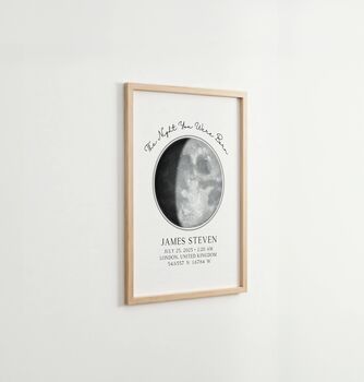 Personalised Night You Were Born Moon Phase Print, 4 of 4