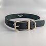 Luxury Leather Dog Collar And Matching Lead Set Dark Green, thumbnail 9 of 11