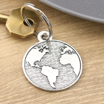 My World Pewter Personalised World Map Ds Keyring, 2 of 6