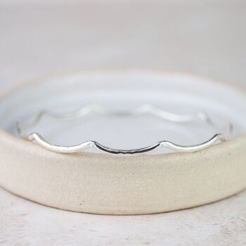 Sterling Silver Geo Wave Bangle, 4 of 4