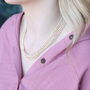 Small White Multi Strand Pearl Wedding Statement Necklace And Earring Set, thumbnail 4 of 6