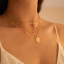 Dainty 14 K Gold Plated Beaded Drop Choker Necklace, thumbnail 4 of 7
