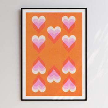 Retro 10 Of Hearts Playing Card Riso Print On Recycled Paper, 5 of 7