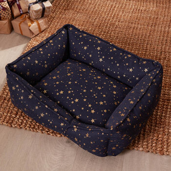 Personalised Navy Star Pet Bed, 3 of 7