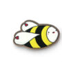 Cute Kawaii Bumble Bee Wooden Pin Badge, thumbnail 2 of 3