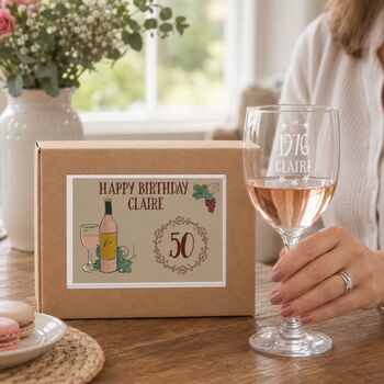 Personalised Birthday Gift Engraved Wine Glass, 3 of 10