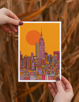 New York Empire State Building Yellow Art Print, 3 of 3