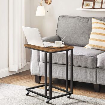 Modern Side Table With Steel Frame And Castors, 3 of 11