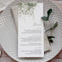 Whimsical Windsor Wedding Menu Cards, thumbnail 1 of 4