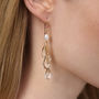 Long Crystal And Pearl Waterfall Earrings, thumbnail 1 of 3