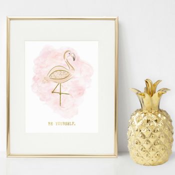 'Be Yourself' Flamingo Print, 7 of 9