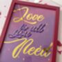 'Love Is All You Need' Framed Typographic Art, thumbnail 1 of 4