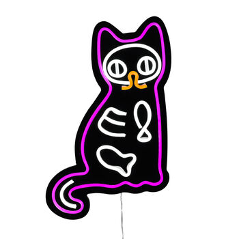 Neon Sign Cat Wall Light Halloween Decoration, 2 of 3