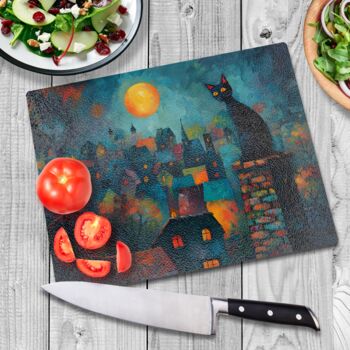 Twilight Over Rooftops Textured Glass Chopping Boards, 2 of 8