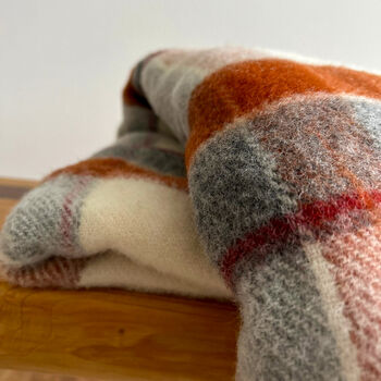 Pure Wool Blanket – Rust/ Grey, 2 of 5