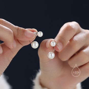 Stud Earrings Ear Jackets With Simulated Pearls, 2 of 12