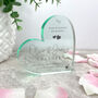 Personalised Wedding Script Text Acrylic Freestanding Heart, thumbnail 3 of 5