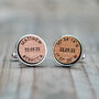 Your Own Words Engraved Personalised Wooden Cufflinks, thumbnail 9 of 11