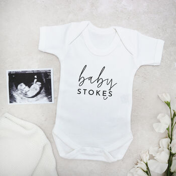 Personalised Surname Baby Announcement Bodysuit, 3 of 4