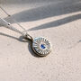 Sunburst Birthstone Necklace In Silver Or Gold, thumbnail 2 of 12