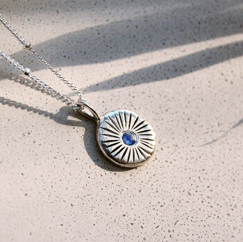 Sunburst Birthstone Necklace In Silver Or Gold, 2 of 12