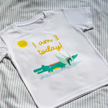 Personalised 'I Am' Crocodile Birthday T Shirt, 6 of 8