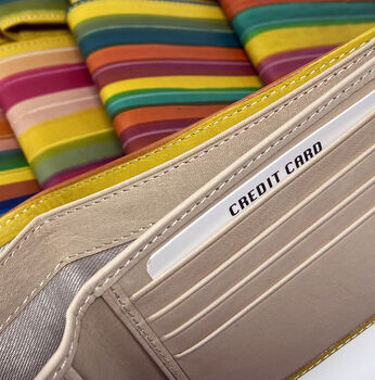 Personalised Quality Genuine Leather Rainbow Wallet, 6 of 8