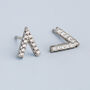Sterling Silver Crystal Point Stud Earrings, thumbnail 3 of 6
