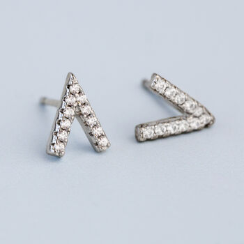Sterling Silver Crystal Point Stud Earrings, 3 of 6
