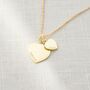 Sterling Silver Double Heart Personalised Necklace, thumbnail 3 of 12