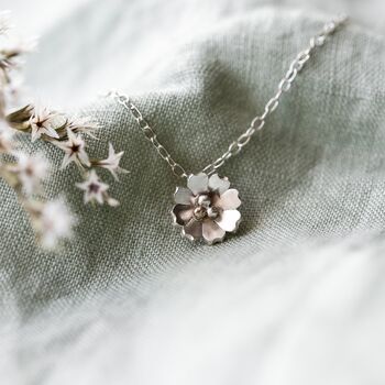 Sterling Silver Flower Necklace, 2 of 5